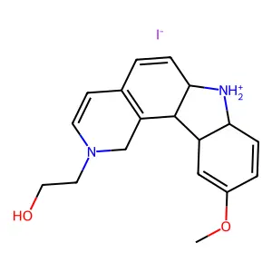 2-(2-Hydroxyethyl)-10-methoxy-7H-pyrido(4,3-c)carbazolium iodide structure