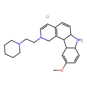 7H-Pyrido(4,3-c)carbazolium, 10-methoxy-2-(2-(1-piperidinyl)ethyl)-, chloride structure