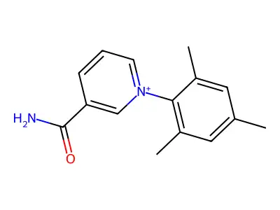 3-(Aminocarbonyl)-1-mesitylpyridinium structure