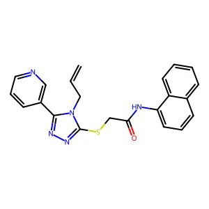 N-(naphthalen-1-yl)-2-{[4-(prop-2-en-1-yl)-5-(pyridin-3-yl)-4H-1,2,4-triazol-3-yl]sulfanyl}acetamide structure