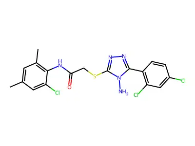 C18H16Cl3N5OS structure