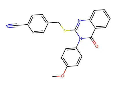 4-(((3-(4-Methoxyphenyl)-4-oxo-3,4-dihydro-2-quinazolinyl)thio)ME)benzonitrile structure