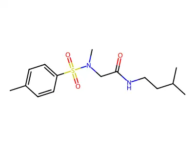 N-(3-methylbutyl)-2-[methyl-(4-methylphenyl)sulfonylamino]acetamide structure