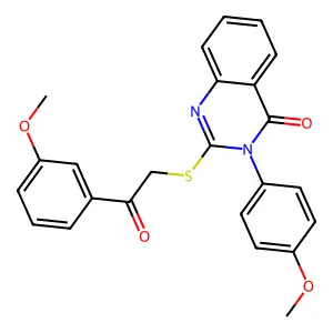 3-(4-Methoxyphenyl)-2-((2-(3-methoxyphenyl)-2-oxoethyl)thio)-4(3H)-quinazolinone structure