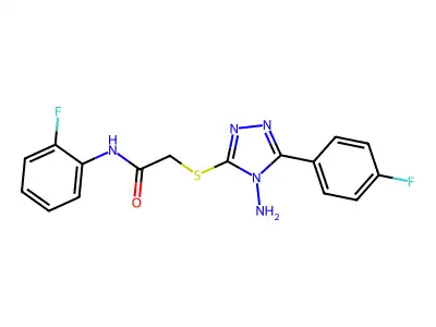 2-{[4-amino-5-(4-fluorophenyl)-4H-1,2,4-triazol-3-yl]sulfanyl}-N-(2-fluorophenyl)acetamide structure