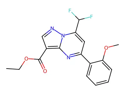 ethyl 7-(difluoromethyl)-5-(2-methoxyphenyl)pyrazolo[1,5-a]pyrimidine-3-carboxylate structure