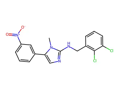 N-(2,3-dichlorobenzyl)-1-methyl-5-(3-nitrophenyl)-1H-imidazol-2-amine structure