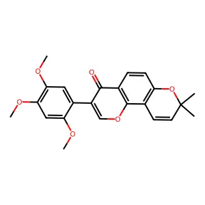 8,8-Dimethyl-3-(2,4,5-trimethoxyphenyl)-4H,8H-benzo(1,2-b:3,4-b')dipyran-4-one structure