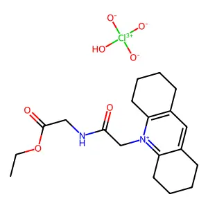 10-(((Carboxymethyl)carbamoyl)methyl)-1,2,3,4,5,6,7,8-octahydroacridinium perchlorate, ethyl ester structure