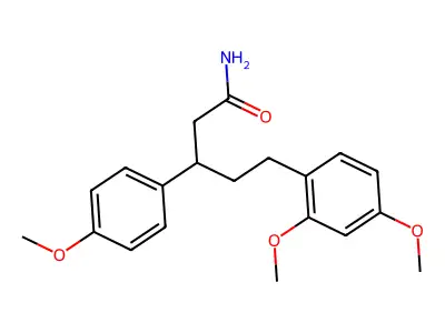 Benzenepentanamide, 2,4-dimethoxy-beta-(4-methoxyphenyl)- structure
