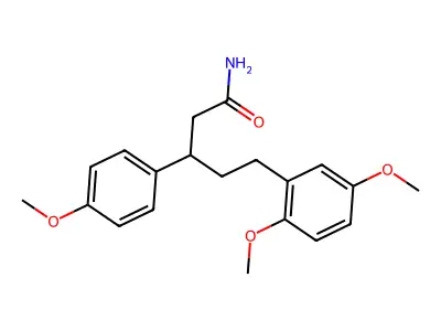 5-(2,5-Dimethoxyphenyl)-3-(4-methoxyphenyl)pentanimidic acid structure