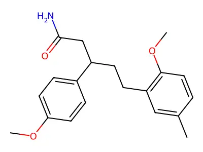 5-(2-Methoxy-5-methylphenyl)-3-(4-methoxyphenyl)pentanimidic acid structure