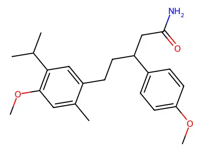 Benzenepentanamide, 4-methoxy-beta-(4-methoxyphenyl)-2-methyl-5-(1-methylethyl)- structure