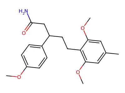 Benzenepentanamide, 2,6-dimethoxy-beta-(4-methoxyphenyl)-4-methyl- structure