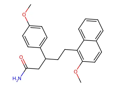 1-Naphthalenepentanamide, 2-methoxy-beta-(4-methoxyphenyl)- structure