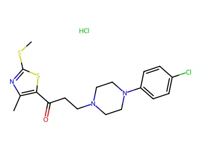 C18H22ClN3OS2.ClH.1/2H2O structure