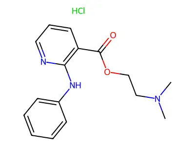 3-Pyridinecarboxylic acid, 2-(phenylamino)-, 2-(dimethylamino)ethyl ester, monohydrochloride structure