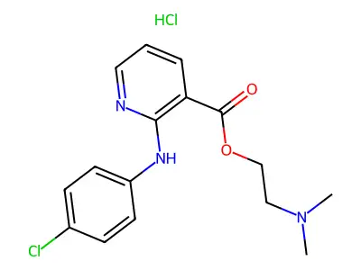 3-Pyridinecarboxylic acid, 2-((4-chlorophenyl)amino)-, 2-(dimethylamino)ethyl ester, monohydrochloride structure