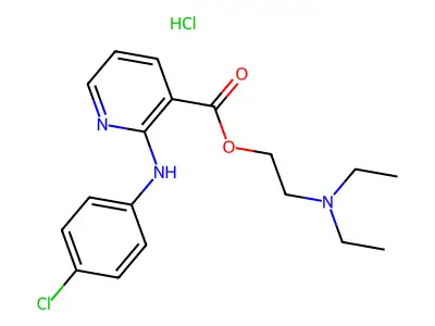 3-Pyridinecarboxylic acid, 2-((4-chlorophenyl)amino)-, 2-(diethylamino)ethyl ester, monohydrochloride structure