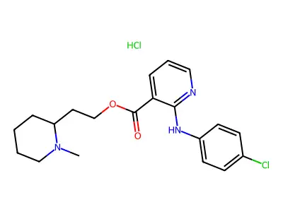 2-((4-Chlorophenyl)amino)-3-pyridinecarboxylic acid 2-(1-methyl-2-piperidinyl)ethyl ester HCl structure