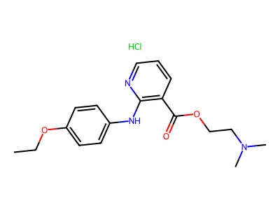 3-Pyridinecarboxylic acid, 2-((4-ethoxyphenyl)amino)-, 2-(dimethylamino)ethyl ester, monohydrochloride structure