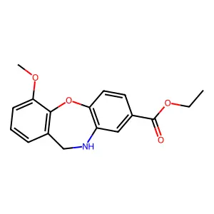 11,12-Dihydro-4-methoxydibenz(b,f)(1,4)oxazepine-8-carboxylate structure