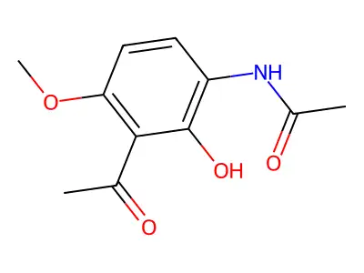 N-(3-acetyl-2-hydroxy-4-methoxyphenyl)acetamide structure