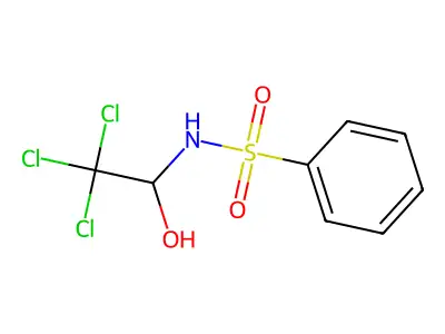 N-(2,2,2-trichloro-1-hydroxyethyl)benzenesulfonamide structure