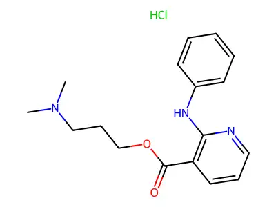 3-Pyridinecarboxylic acid, 2-(phenylamino)-, 3-(dimethylamino)propyl ester, monohydrochloride structure