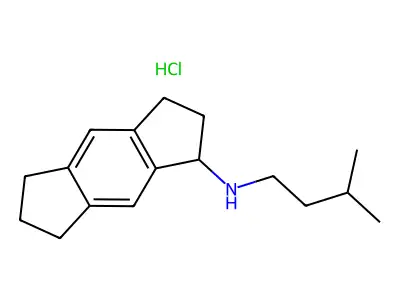 1,2,3,5,6,7-Hexahydro-N-(3-methylbutyl)-s-indacen-1-amine hydrochloride structure