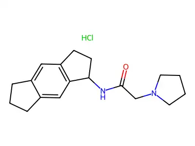 N-(1,2,3,5,6,7-Hexahydro-s-indacen-1-yl)-1-pyrrolidineacetamide hydrochloride structure