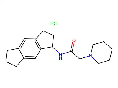 N-(1,2,3,5,6,7-Hexahydro-s-indacen-1-yl)-1-piperidineacetamide hydrochloride structure
