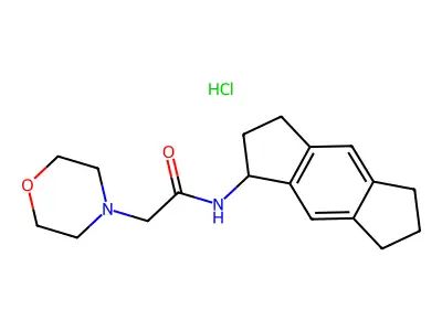 N-(1,2,3,5,6,7-Hexahydro-s-indacen-1-yl)-4-morpholineacetamide hydrochloride structure