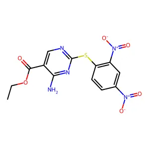 Ethyl 4-amino-2-[(2,4-dinitrophenyl)sulfanyl]pyrimidine-5-carboxylate structure