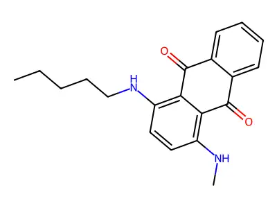 (4aR,9aR)-5-(methylamino)-8-(pentylamino)-4a,9a-dihydroanthracene-9,10-dione structure
