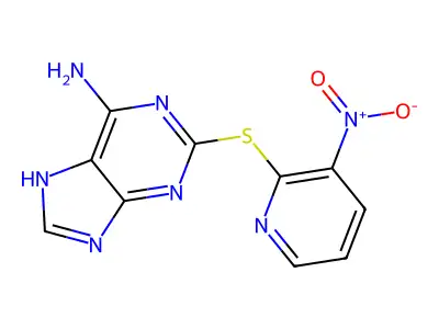 1H-Purin-6-amine, 2-((3-nitro-2-pyridiyl)thio)- structure