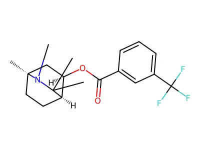 1,2,3,3-Tetramethyl-2-azabicyclo(2.2.2)octan-5-trans-ol trifluoromethylbenzoate structure