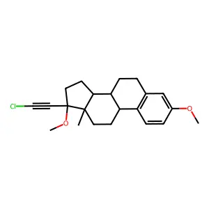17-alpha-Chloroethynyl-3,17-beta-dimethoxy-oestra-1,3,5(10)-triene structure