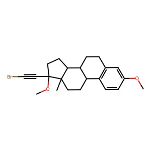 21-Bromo-3,17-dimethoxy-19-nor-17-alpha-pregna-1,3,5(10)-trien-20-yne structure
