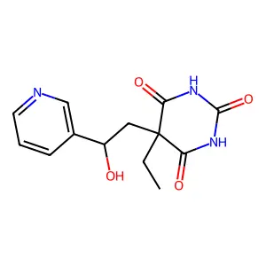 Barbituric acid, 5-ethyl-5-(2-hydroxy-2-(3-pyridyl)ethyl)- structure