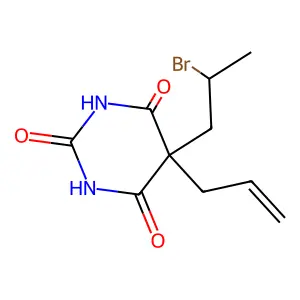 Barbituric acid, 5-allyl-5-(2-bromopropyl)- structure