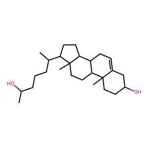 (3beta)-27-Norchlest-5-ene-3,25-diol structure