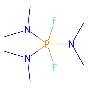 Tris(dimethylamino)-difluorophosphorane structure