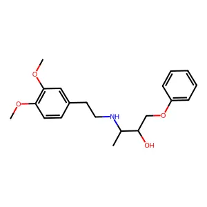 2-Butanol, 3-((2-(3,4-dimethoxyphenyl)ethyl)amino)-1-phenoxy-, (R*,R*)- structure