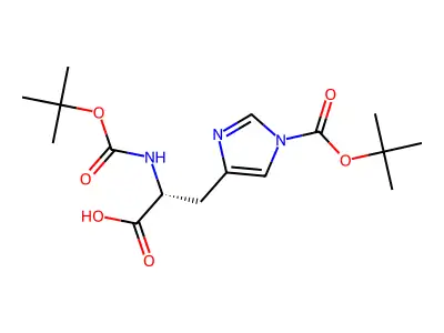 Boc-D-His(Boc)-OH benzene solvate structure