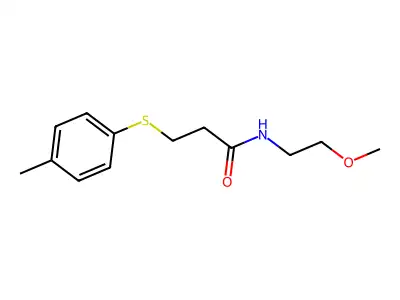 N-(2-methoxyethyl)-3-[(4-methylphenyl)sulfanyl]propanamide structure