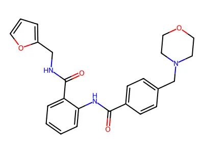 N-(furan-2-ylmethyl)-2-[[4-(morpholin-4-ylmethyl)benzoyl]amino]benzamide structure