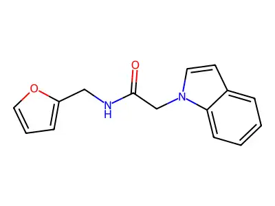 N-(furan-2-ylmethyl)-2-(1H-indol-1-yl)acetamide structure