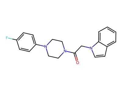 1-[4-(4-Fluorophenyl)piperazin-1-yl]-2-indol-1-ylethanone structure