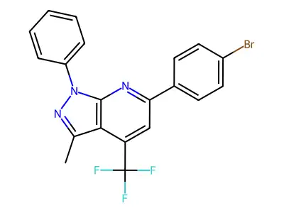 6-(4-Bromophenyl)-3-methyl-1-phenyl-4-(trifluoromethyl)pyrazolo[3,4-b]pyridine structure